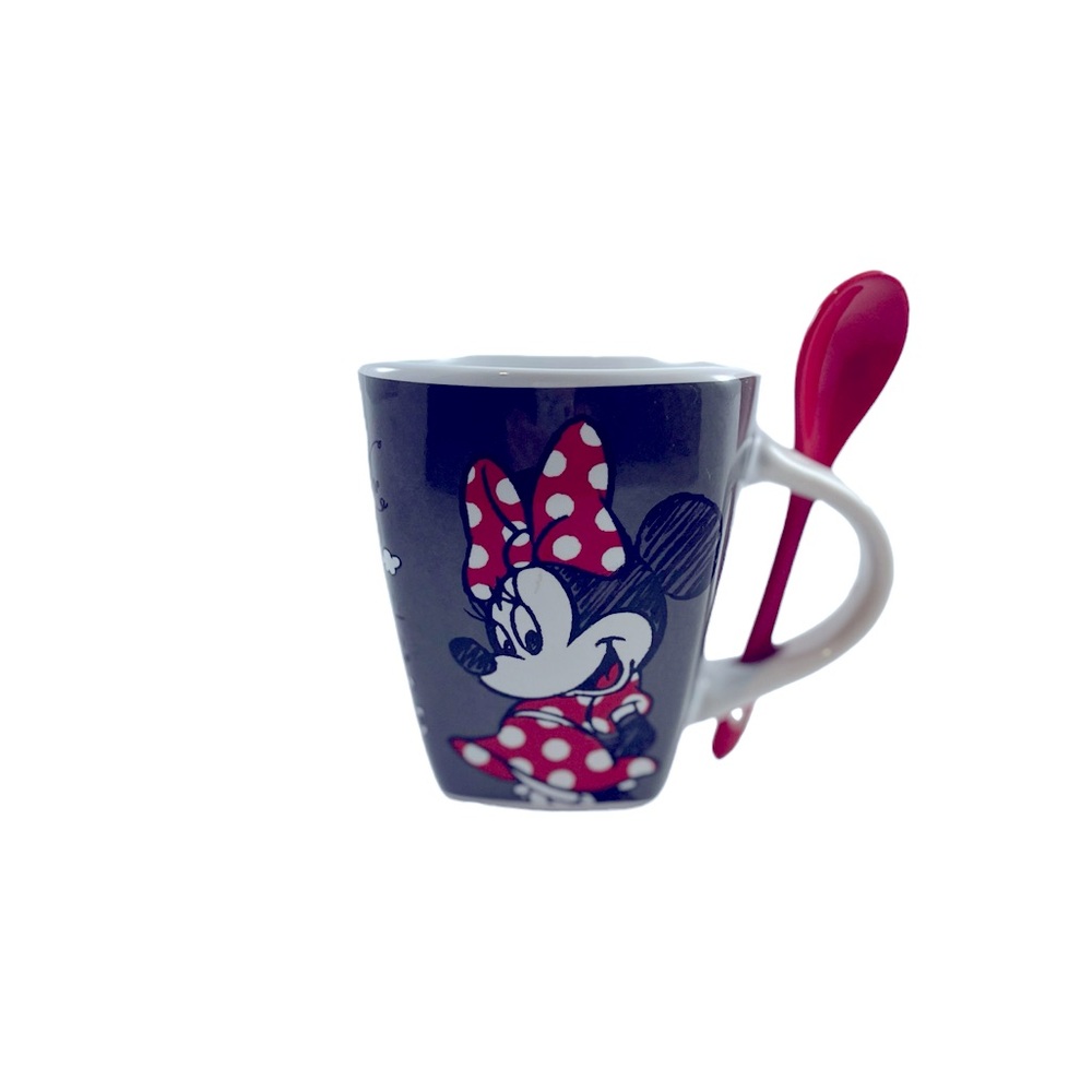 🌟 Disney Minnie and Mickey Ceramic Coffee/Tea Mug with Spoon - 12 oz